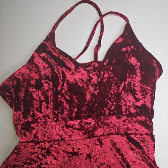 R Vivimos Dresses & Skirts - R VIVIMOS Large 12/14 Crushed Velvet Maxi Dress Scoop Neck Empire Waist -2540